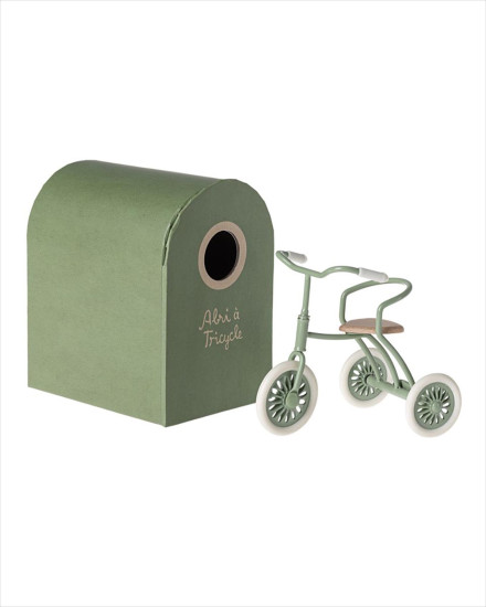 Maileg Abri a Tricycle, Mouse - Green