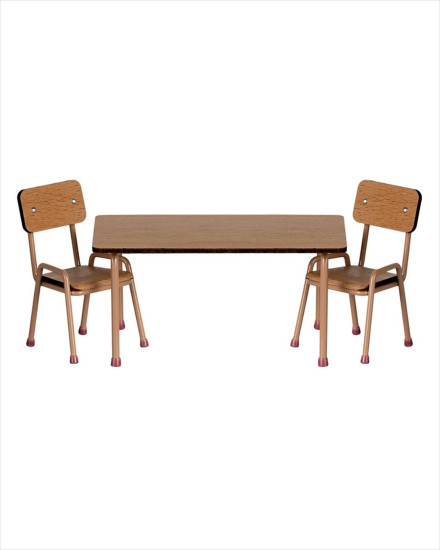 Maileg Table and Chair Set, Mouse - Dark Powder