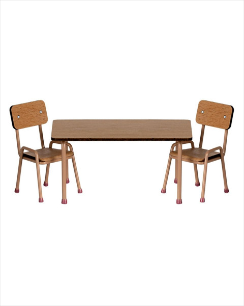 Maileg Table and Chair Set, Mouse - Dark Powder