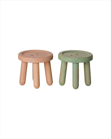 Maileg Stool Set, Mouse - Light Rose/Light Mint