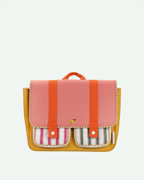 Sticky Lemon School Bag | Coral Pink + Submarine Yellow