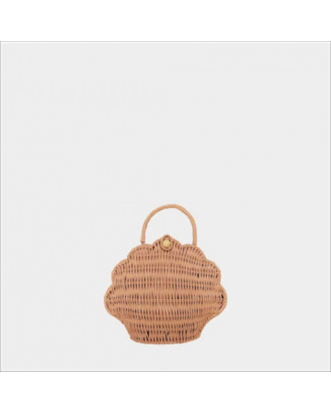 Olliella Rattan Shell Bag - Rose