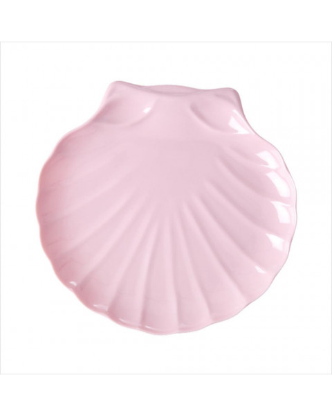Rice Melamine Plate in Sea Shell Shape, Ballet Slippers Pink - Large