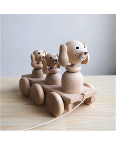 Sarah and Bendrix Theodore - Wooden Dog and Puppies