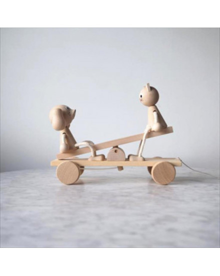 Sarah and Bendrix Cat Dog Wooden Pull along See Saw