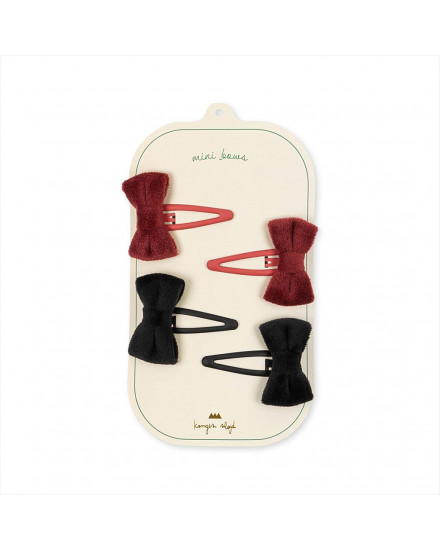 Konges Slojd 4 Pack Velvet Bowie Hairclips
